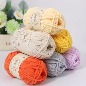 100% Polyester Ice Strip Yarn Dyed Pattern Handmade Crochet Yarn for Slippers and Small Scarf