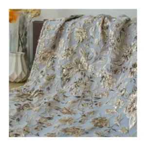 100% Polyester Jacquard Woven Brocade Fabric Flower Pattern for Dress