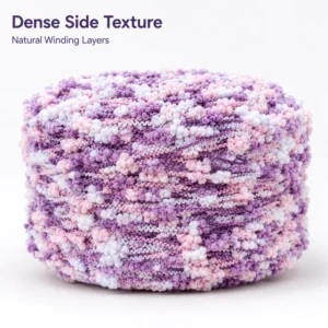100% Polyester Knot Yarn Z Twist Segment Dyed Customizable Colorful Hand Knitting Fancy Crochet Yarn