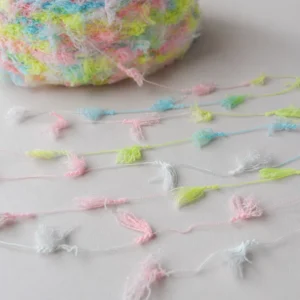 100% Polyester Knot Z Twist Knitted and Woven Standard Evenness Segment dyed Fishtail Pattern Crochet Blended Yarn
