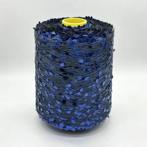 100% Polyester Machine Fancy Yarn with Dyed Golden Oval Sequin Flame Retardant for Weaving and Sewing Knitting Pattern