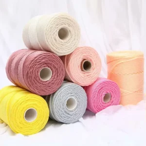 100% Polyester Macrame Yarn Multi Color 3MM Twist Single Strand Cord High Tenacity Fancy Dyed Recycled Cord