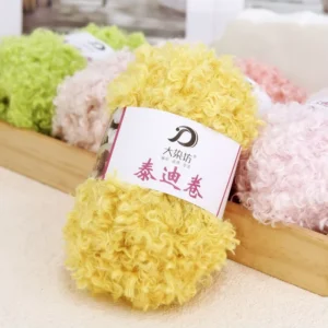 100% Polyester Mercerized Texturized Dyed Teddy Plush Loop Wool Ball Hand Knitting Diy Doll Bag Yarn