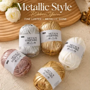 100% Polyester Metallic T Shirt Yarn Shiny Ribbon Yarn for Crochet Bags and DIY Hand Knitting