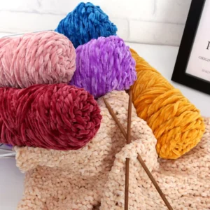 100% Polyester Microfiber Chenille Yarn 100g Velvet High Tenacity Anti-Pilling Dyed Crochet Knitting Sweater Hat Scarf Ready