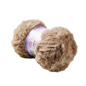 100% Polyester Mink Yarn Faux Fur Yarn Long-Haired Fancy Yarn for Hand Knitting Eco-Friendly Anti-Pilling Dyed Yarn