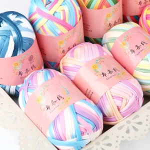 100% Polyester Mixed Color T Shirt Yarn for Knitting Bag
