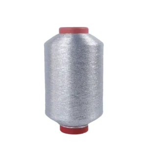 100% Polyester Rainbow Metallic Yarn Thread Silver 75D for Knitting