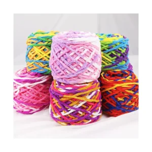 100% Polyester Spun Yarn Soft and Comfortable High Strength Fancy Dyed Knitting Yarn Recycled Material for Woven