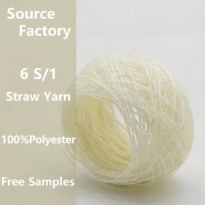 100% Polyester Straw Yarn High Tenacity Raffia Yarn Lightweight Breathable for Knitting Hat Bag Home Textile Decoration Use