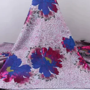 100% Polyester Woven Customize Fashion Yarn Dyed Metallic Jacquard Brocade Fabric for Dress