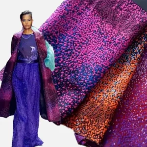 100% Polyester Woven Customize Fashion Yarn Dyed Metallic Jacquard Brocade Fabric for Dress