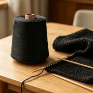 100% Polyester Yarn 32S High Tenacity Raw Black for Sewing Thread and Socks