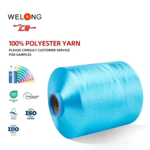 100% Polyester Yarn DTY 600D Dope Dyed Colors For Circle Knitting