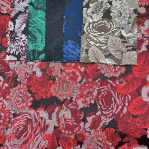 100% Polyester Yarn Dyed Lurex Metallic 3D Floral Stain Resistant Woven Brocade Jacquard Fabric for Girls Home Wedding