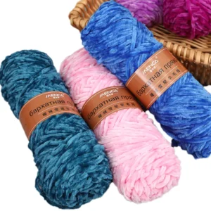 100% Polyester Yarn Soft Warm Chenille Hand Knitting 35Colors 125m per 100gr High Quality Women Sweater Hats
