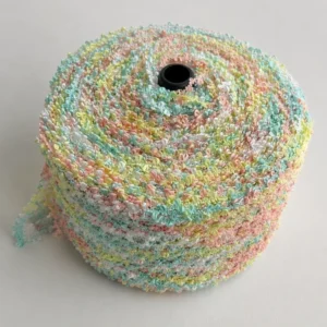 100% Polyester Z Twist Colorful Customizable Big Ear Loop Yarn Segment Dyed Crochet Yarn