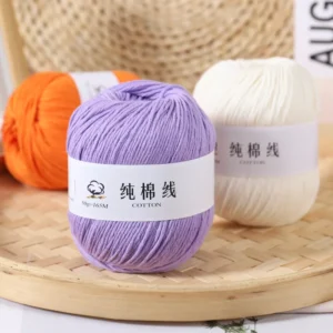 100% Pure Combed Cotton Melange Style Eco Friendly Raffia Crochet Multiple Colors for DIY Hand Woven Hand Knitting Crafts