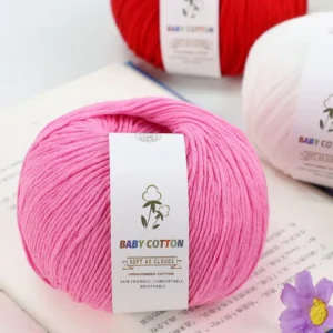 100% Pure Cotton Yarn Premium Soft Cotton Thread DIY Hand Knitting Crochet Yarn for Handmade Knitting