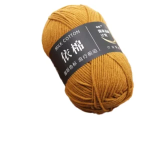 100% Recycled Milk Cotton Yarn 4 Ply 50 Gram Soft Even Fancy Knitting Crochet Yarn Dyed With High Ring Spun Technics