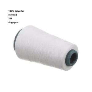 100% Recycled Polyester 30 32 40S Ring Spun Yarn Raw White Yarn Customize Count For Weaving