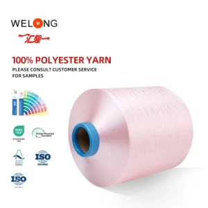 100% Recycled Polyester Yarn 150D DTY Filament Yarn For Knitting Weaving Embroidery Bright Styles