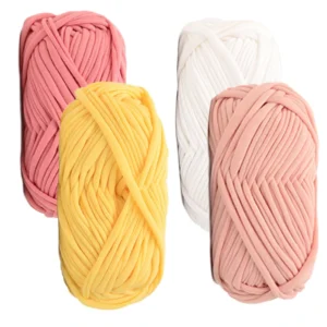 100% Recycled Polyester Yarn for DIY Knitting and Crochet Hand loomed T Shirt Spun Fabric for Weaving