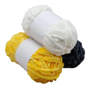 100% Soft Bright Polyester Velvet Chenille Yarn 5mm Diameter Fancy Yarn for Knitting Scarf