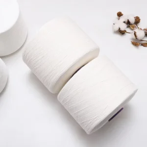 100% Spun Polyester Core Spun Yarn 30 32 NE High Tenacity Raw Dyed Fabric for Sewing T Shirts and Shirts