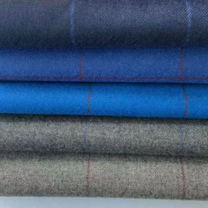 100% Wool Eco Friendly Twill Fabric Plaid Pattern Anti static Breathable Medium Weight for Men Women Suits Jackets Autumn Winter