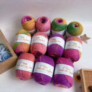 100% Wool Roving Fancy Yarn Hand Knitting Wolle Yarn for Scarf
