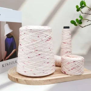 1000g Transparent Sequin Yarn 100% Mercerized Cotton for Embroidery Dyed Pattern Blended for Hand Knitting Sewing & Weaving