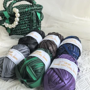 100G Each 100% Polyester Coated Matte Metallic Fabric Suitable for DIY Crochet Knitting Handbags Backpacks Cushions Etc.