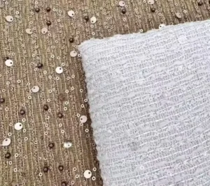 100P 650g m Woven Yarn Dyed Sequined Beads Pastoral Style Shiny Metallic Sparkle Tweed Clothing Home Textile for Girls