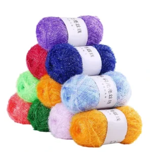 100g 100% Polyester Chenille Yarn Texturized 200m Twist Shiny OE Technics Dyed Soft Anti Pilling Hand Knitting
