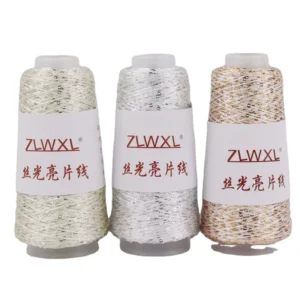 100g 500M 2mm Sequin Summer Ice Silk Mercerized Yarn Special Sequin Yarn DIY Hand Woven Rag Doll Knitting Wool Blanket