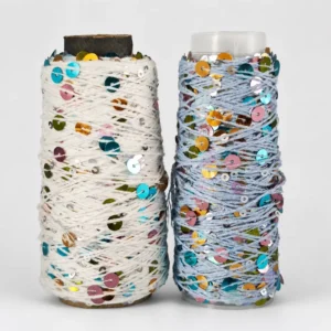 100g Cream Cotton Sequin Yarn Soft Thick Colorful Decorative Thread for Scarf Bag Accessories DIY Handmade