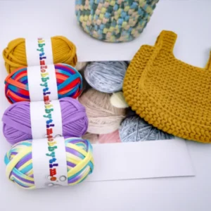 100g Fancy Roll Colorful Gradient Dyed Blended T-shirt Yarn Soft DIY Hand Knitting Yarn for Bags & Garments