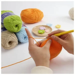 100g Hand Woven Worsted Crochet Yarn 5 Ply Knitting Thread Combed Cotton Acrylic DIY Shirts Hats Weaving Anti Pilling Recycled