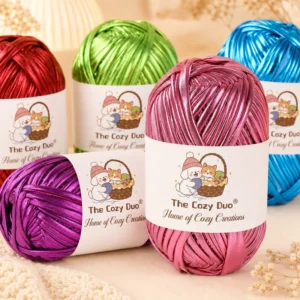 100g Metallic Chenille Texturized Yarn Crochet Polyester Fancy Yarn Dyed Anti-Pilling High Tenacity DIY Hand Knitting