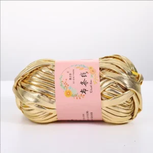 100g Metallic T shirt Yarn Glossing Yarn for Hand Knitting Sewing Dyed 100% Polyester Eco Friendly