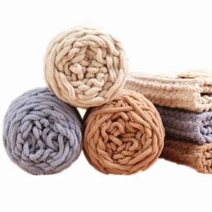 100g Soft Cozy 7mm 100% Polyester 100g Velvet Blanket Beach Foam Bulky Chenille Yarn for Hand Crochet Knitting