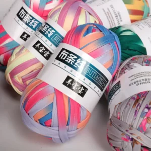 100g T Shirt Yarn Soft Thick Fabric Strip Knitting Yarn DIY Hand Crochet Bag Hat Slippers Blanket Carpet Weaving Craft Yarn