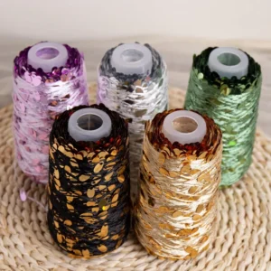 100g Tube Pack Sequin Yarn Water Drop Big Sequins Combed Yarn DIY Hand Knitting Fancy Yarn for Crochet Garment Decoration