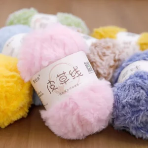 100g Viscose Polyester Crochet Faux Fur Knit Winter Feather Fancy Hand Knitting Yarn Dyed Pattern 1 0.65NM Count