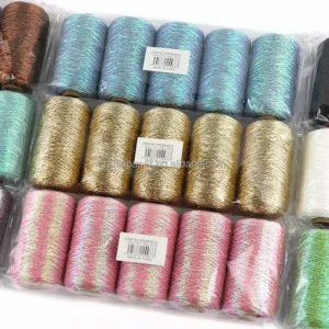 100g/roll Glitter Lurex Metallic Yarn 5 Rolls 565g/set Shiny Sparkle Crochet Yarn for Handmade DIY Bag Knitting
