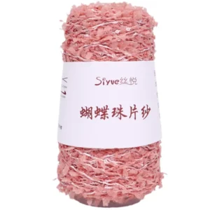 100m 50g 29 Color Sequin Butterfly Paper Fancy Yarn DIY 100% Polyester Yarn