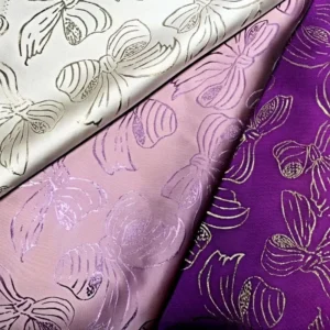 102gsm Double Faced Woven Gold Thread Embossed Jacquard Gilding Brocade Fabric for Boys & Girls Dress Material