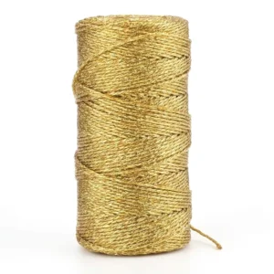 110Yards Gold Twine 1.5mm Metallic Decorative Cord for Christmas Gift Wrapping DIY Crafting Graduation Party Presents Decor Tags
