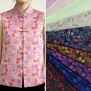119gsm Custom Design Made Polyester Brocade Woven Fabric Colorful for Lady’s Office Party Dresses and Garments